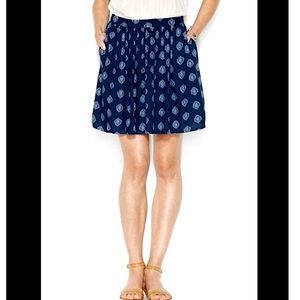 Lucky Brand Women’s Flirty Printed Skirt Navy Blue
